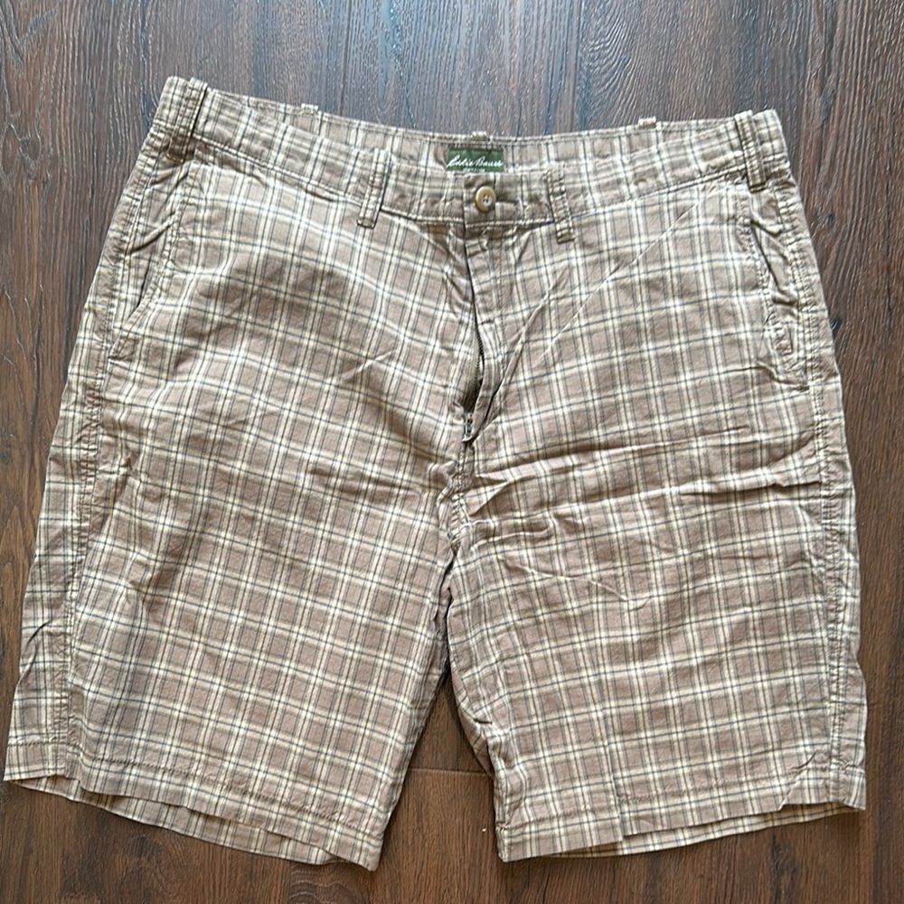 Plaid Tan Eddie Bauer Men's Shorts